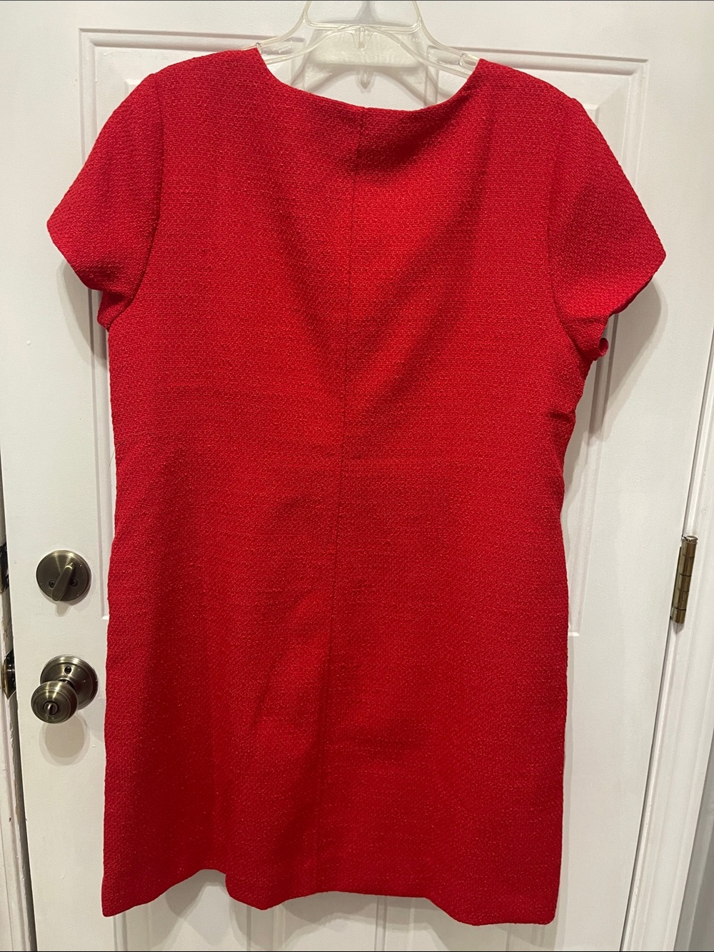 NWT $128 J. Crew Factory Red Cardinal Tweed Short Sleeve Dress Size 16 - Picture 9 of 9